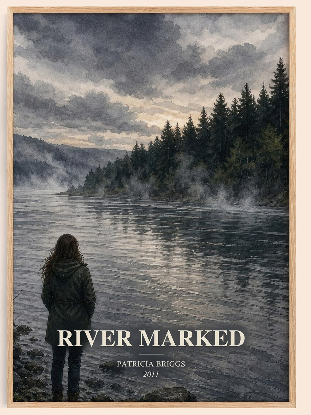 River Marked watercolour book poster by Patricia Briggs – framed literary art print