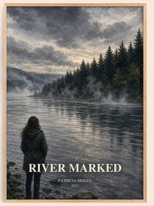 River Marked watercolour book poster by Patricia Briggs – framed literary art print
