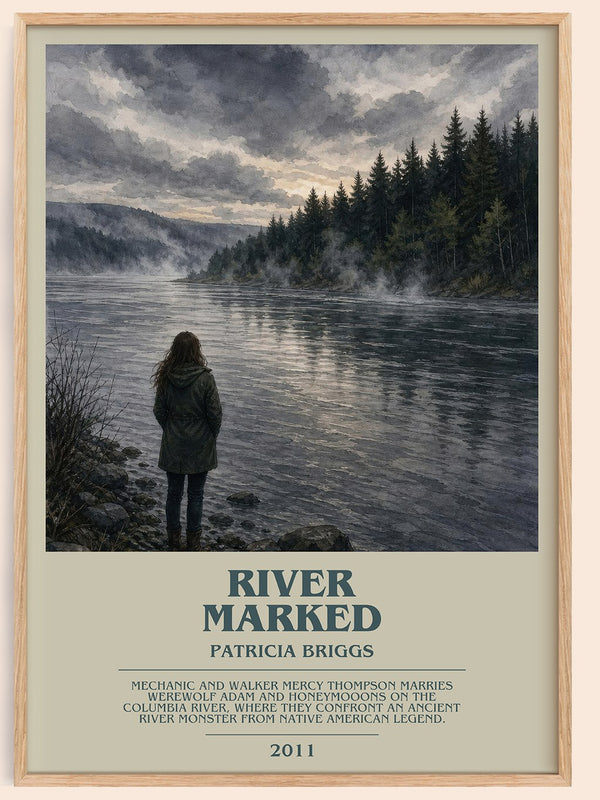 River Marked bookish book poster by Patricia Briggs – framed literary art print