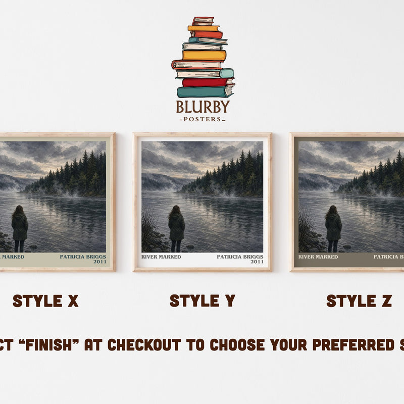 River Marked literary print in frame leaning in hallway – fantasy wall art