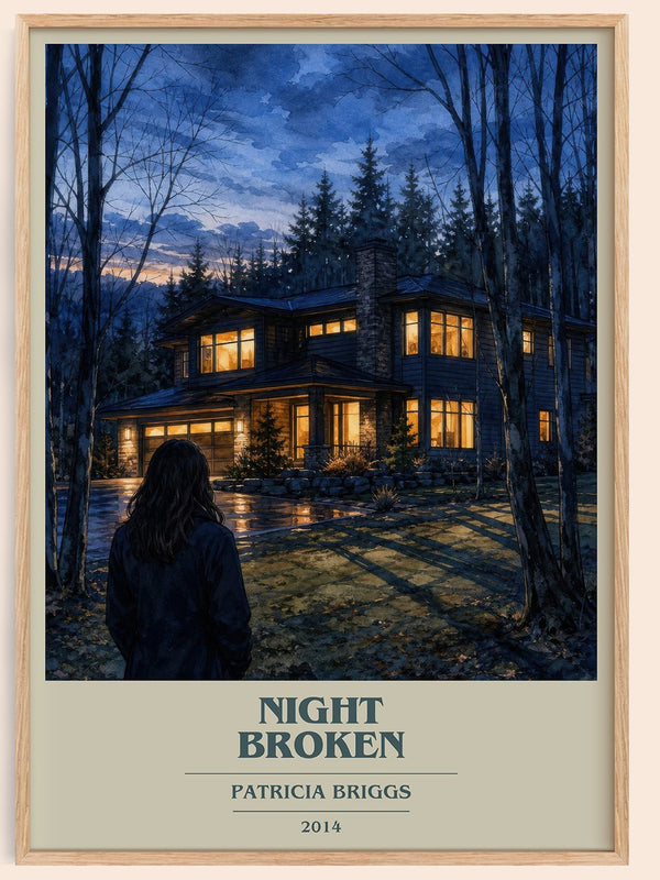 Night Broken book cover book poster by Patricia Briggs – framed literary art print
