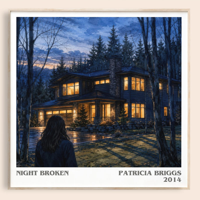 Night Broken literary book poster by Patricia Briggs – framed literary art print
