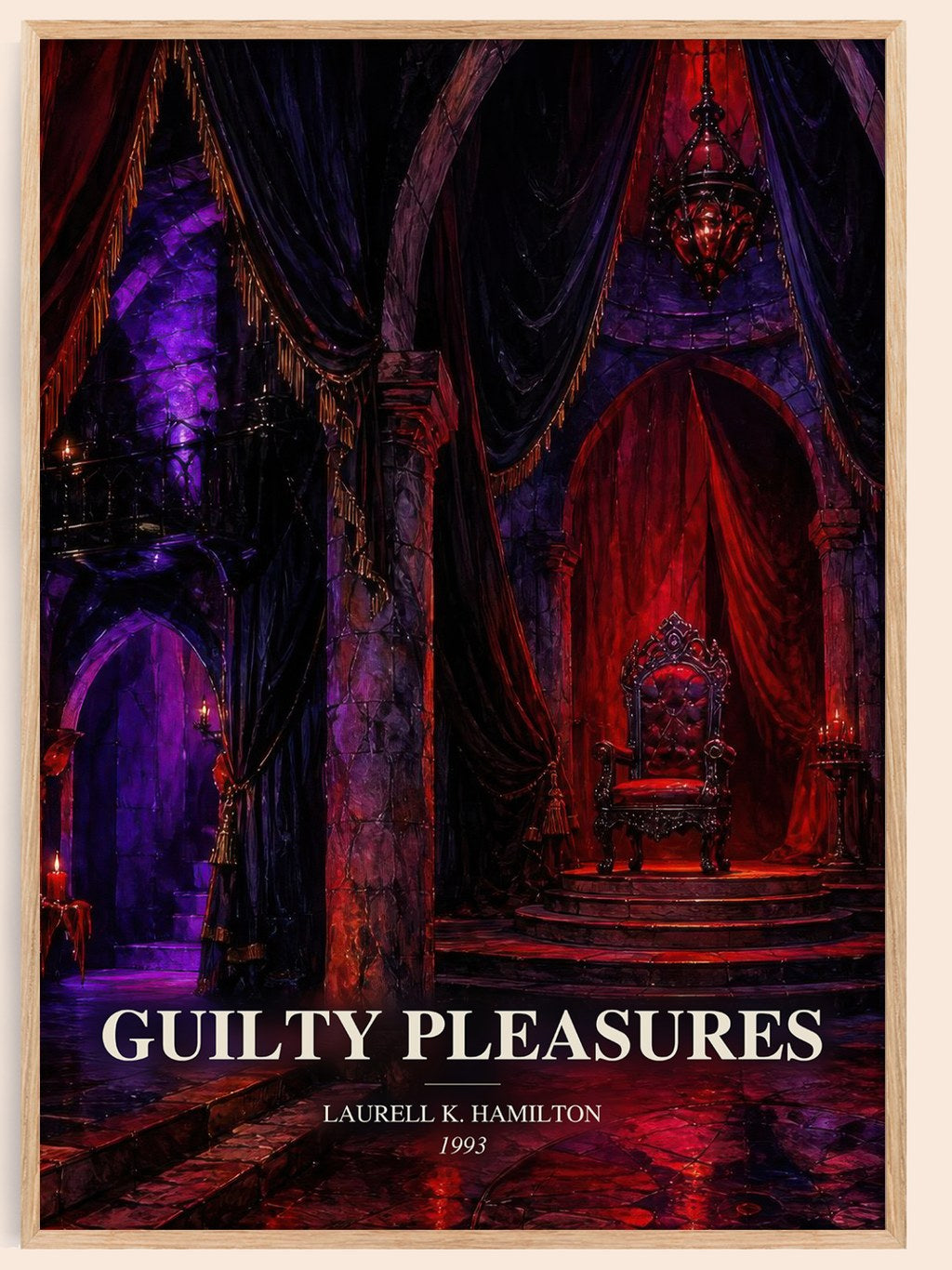 Guilty Pleasures watercolour book poster by Laurell K. Hamilton – framed literary art print