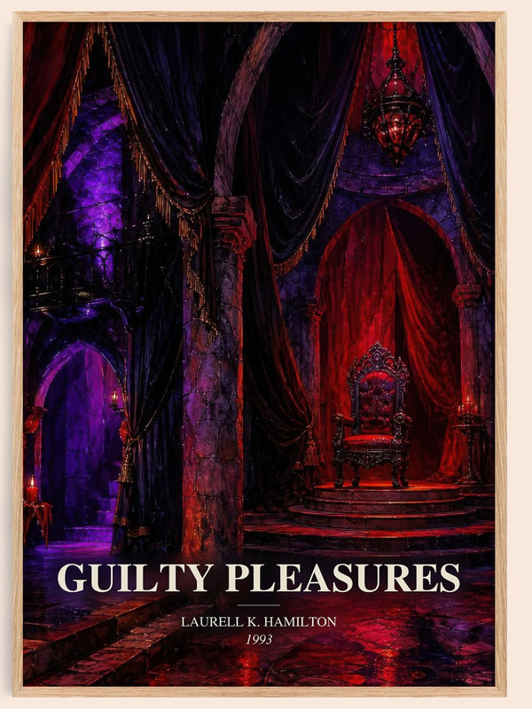 Guilty Pleasures watercolour book poster by Laurell K. Hamilton – framed literary art print