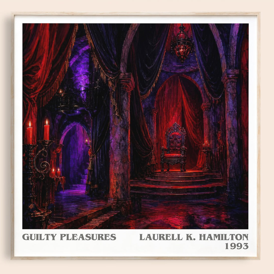 Guilty Pleasures literary book poster by Laurell K. Hamilton – framed literary art print