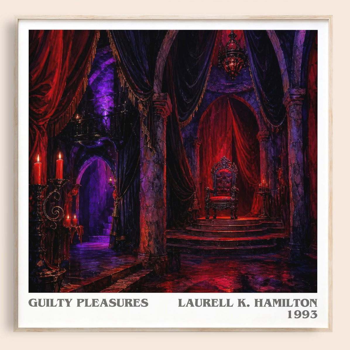 Guilty Pleasures literary book poster by Laurell K. Hamilton – framed literary art print