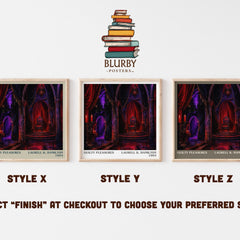 Guilty Pleasures literary print in frame leaning in hallway – fantasy wall art
