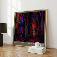 Guilty Pleasures literary print framed by window – literary home decor