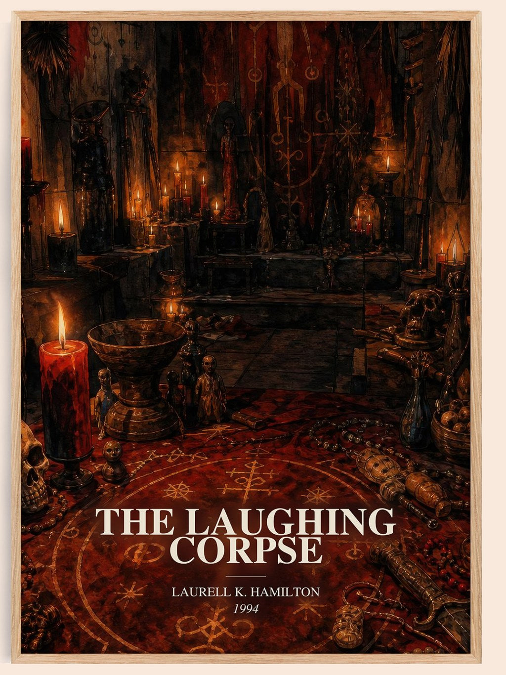 The Laughing Corpse watercolour book poster by Laurell K. Hamilton – framed literary art print