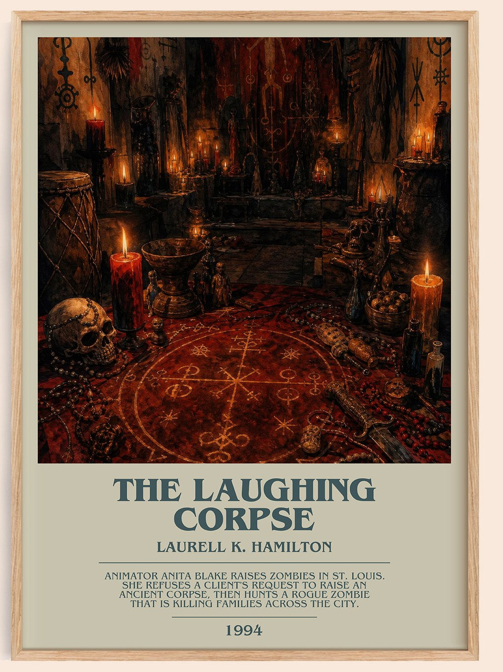 The Laughing Corpse bookish book poster by Laurell K. Hamilton – framed literary art print