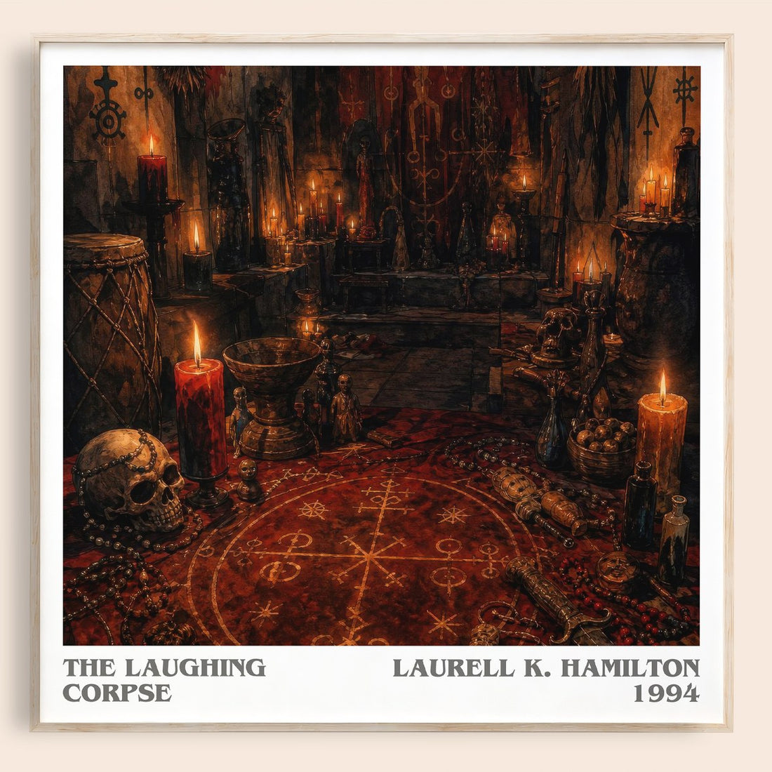 The Laughing Corpse literary book poster by Laurell K. Hamilton – framed literary art print