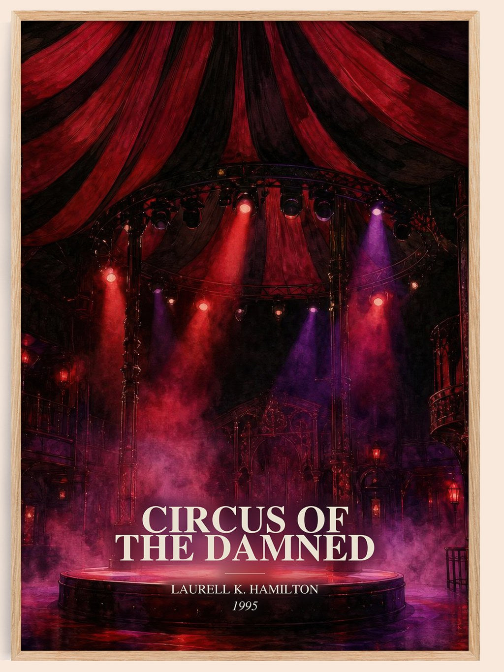 Circus of the Damned watercolour book poster by Laurell K. Hamilton – framed literary art print