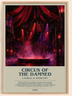 Circus of the Damned bookish book poster by Laurell K. Hamilton – framed literary art print