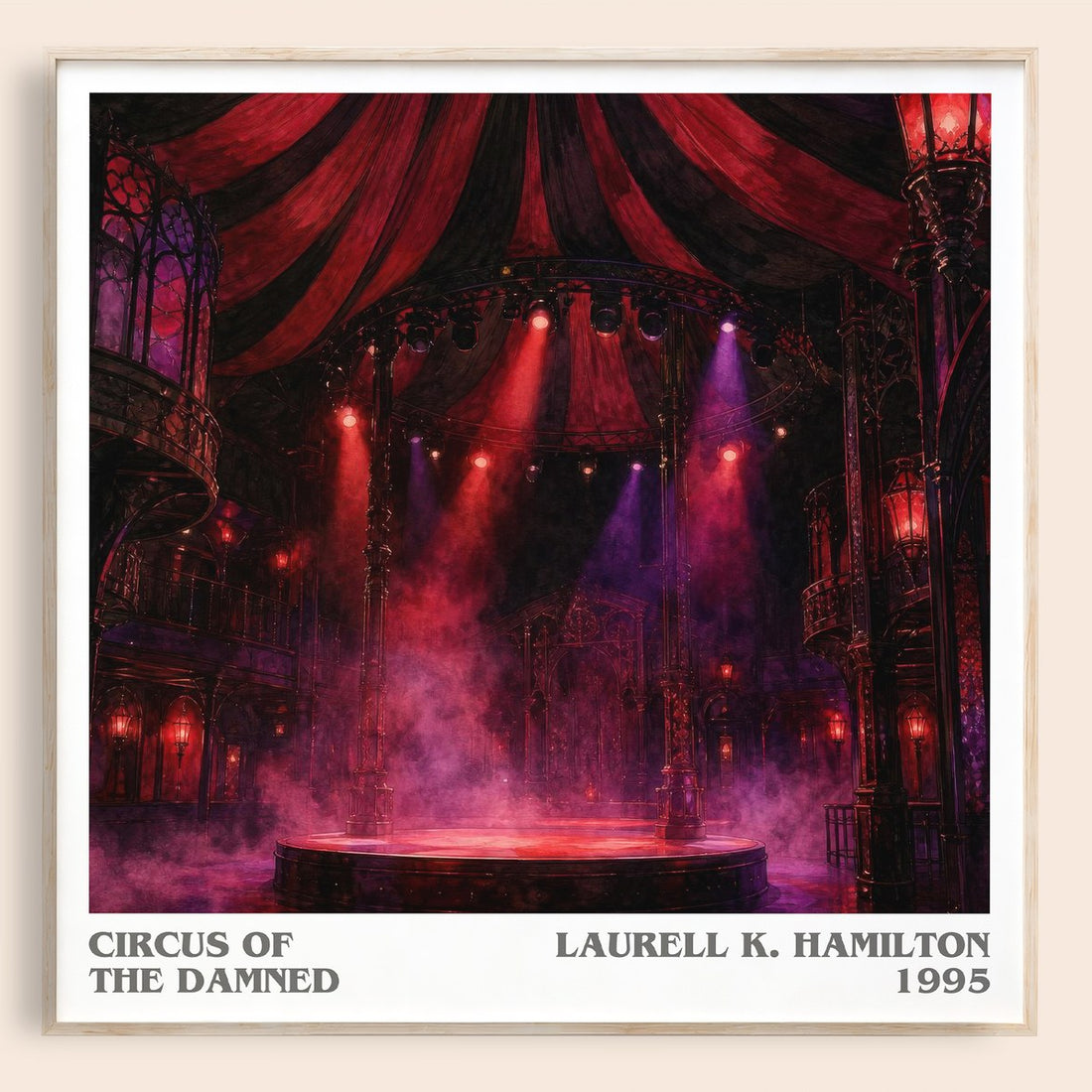Circus of the Damned literary book poster by Laurell K. Hamilton – framed literary art print