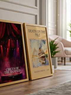 Circus of the Damned watercolour print framed by window – literary home decor