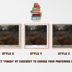 Bloody Bones literary print in frame leaning in hallway – fantasy wall art