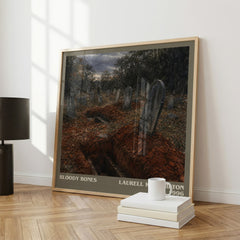 Bloody Bones literary print framed by window – literary home decor