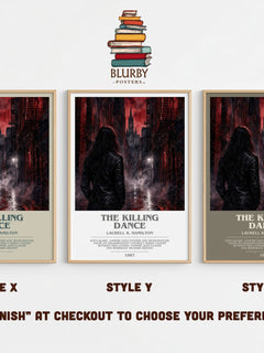 The Killing Dance bookish print in frame leaning in hallway – fantasy wall art