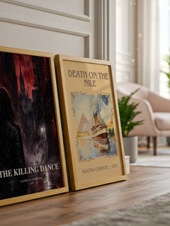 The Killing Dance watercolour print framed by window – literary home decor