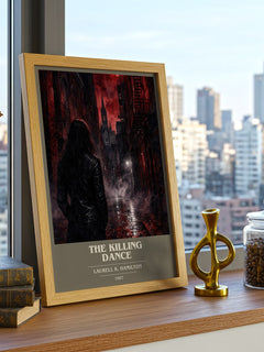 The Killing Dance book cover print framed by window – literary home decor