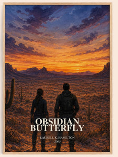 Obsidian Butterfly watercolour book poster by Laurell K. Hamilton – framed literary art print