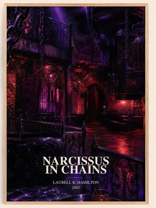Narcissus in Chains watercolour book poster by Laurell K. Hamilton – framed literary art print