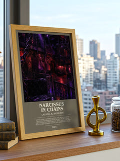 Narcissus in Chains bookish print framed by window – literary home decor