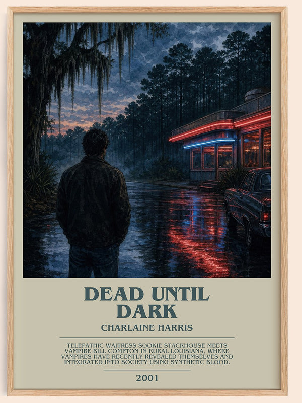 Dead Until Dark bookish book poster by Charlaine Harris – framed literary art print