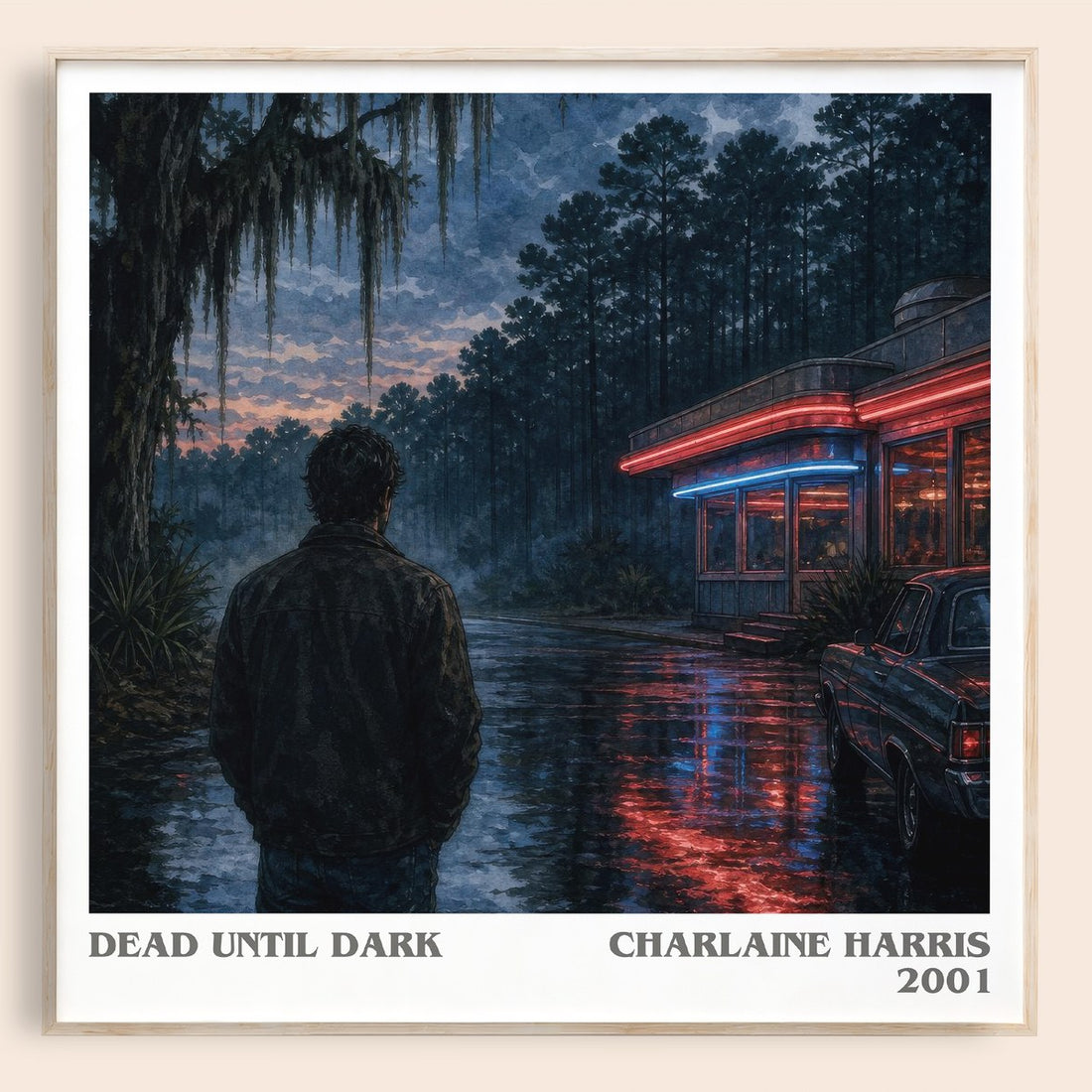Dead Until Dark literary book poster by Charlaine Harris – framed literary art print