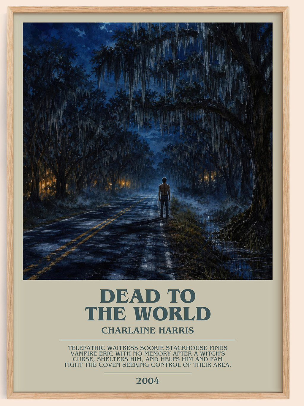 Dead to the World bookish book poster by Charlaine Harris – framed literary art print