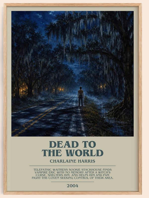 Dead to the World bookish book poster by Charlaine Harris – framed literary art print