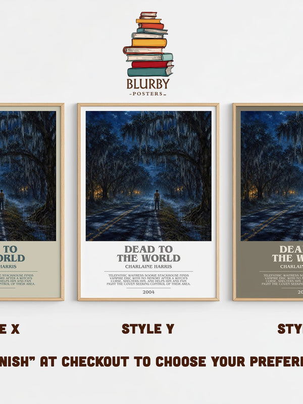 Dead to the World bookish print in frame leaning in hallway – romance wall art