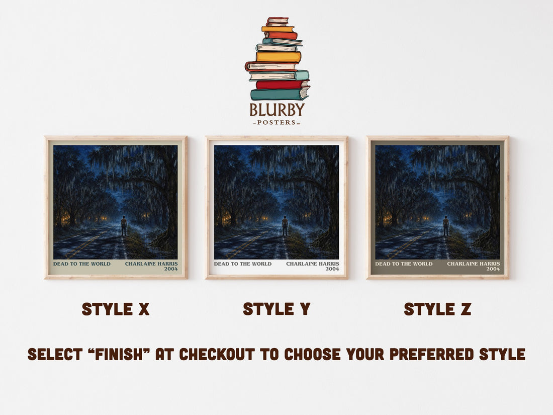 Dead to the World literary print in frame leaning in hallway – romance wall art (mockup)