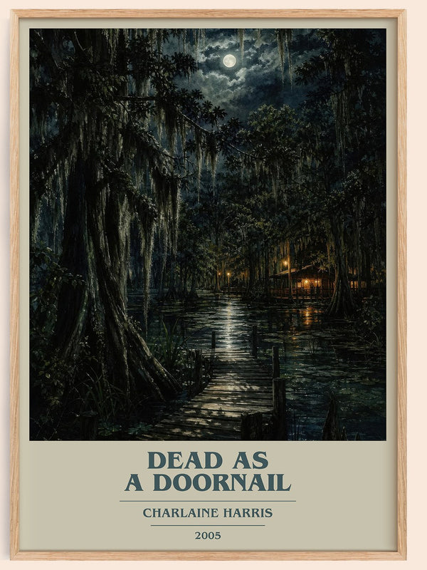 Dead as a Doornail book cover book poster by Charlaine Harris – framed literary art print