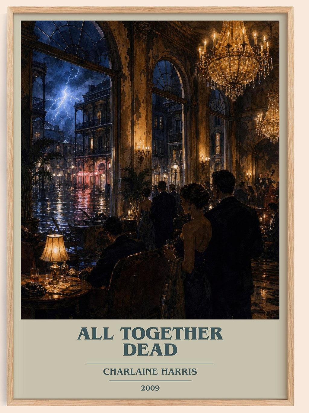 All Together Dead book cover book poster by Charlaine Harris – framed literary art print