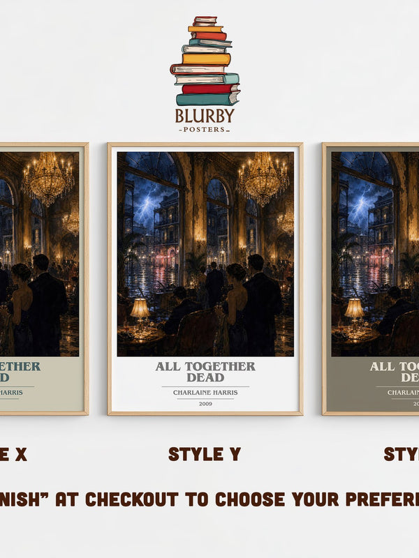 All Together Dead book cover print in frame leaning in hallway – fantasy wall art