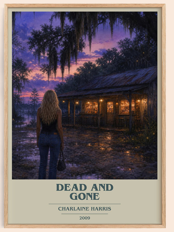Dead and Gone book cover book poster by Charlaine Harris – framed literary art print