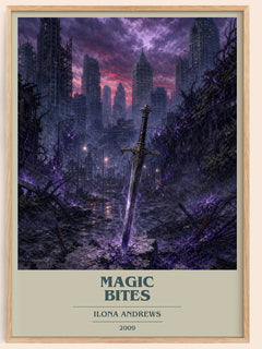 Magic Bites book cover book poster by Ilona Andrews – framed literary art print