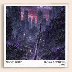 Magic Bites literary book poster by Ilona Andrews – framed literary art print