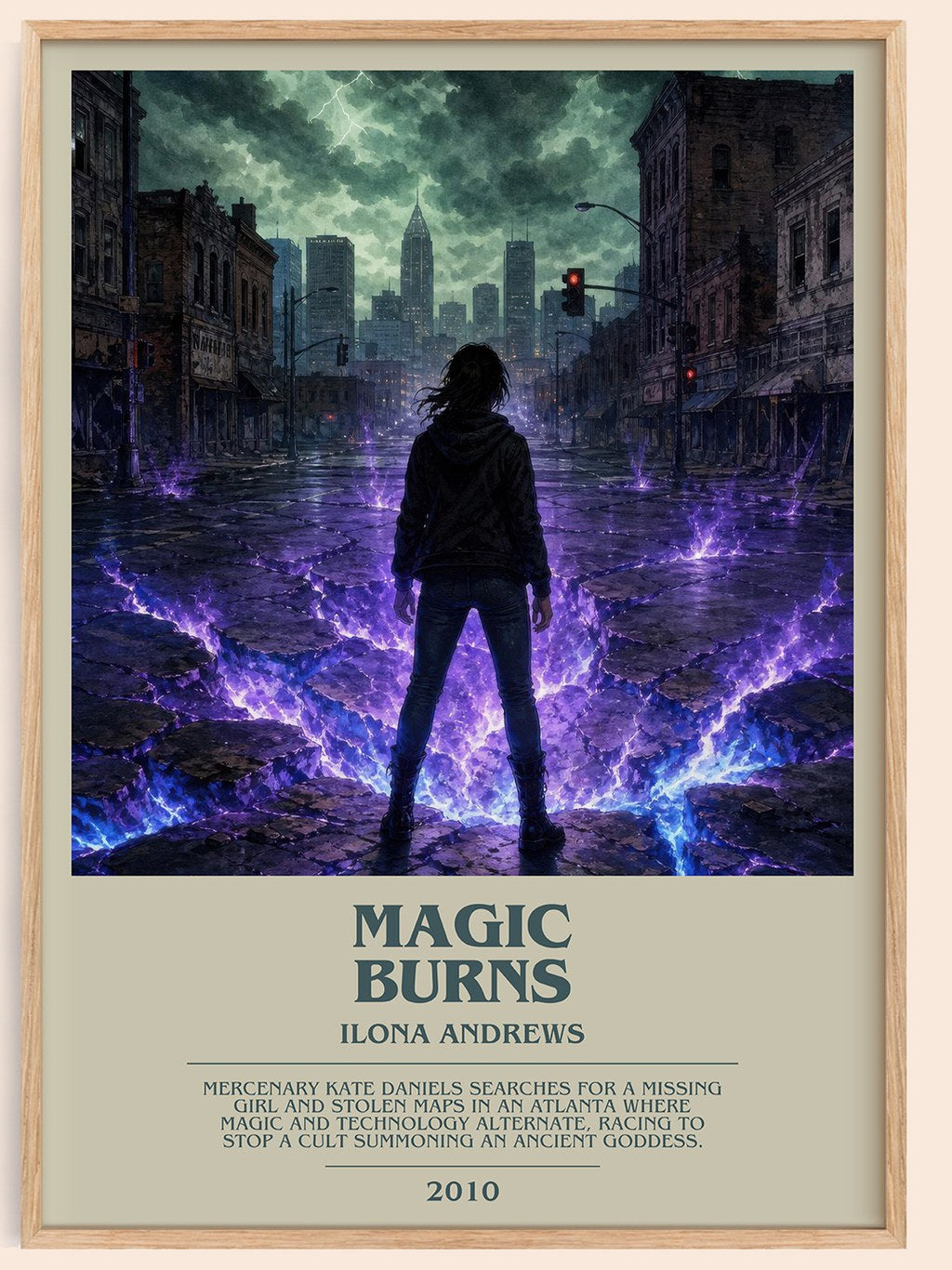 Magic Burns bookish book poster by Ilona Andrews – framed literary art print