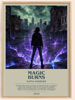 Magic Burns bookish book poster by Ilona Andrews – framed literary art print