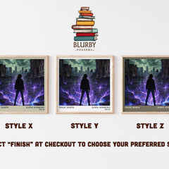 Magic Burns literary print in frame leaning in hallway – fantasy wall art