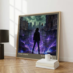 Magic Burns literary print framed by window – literary home decor