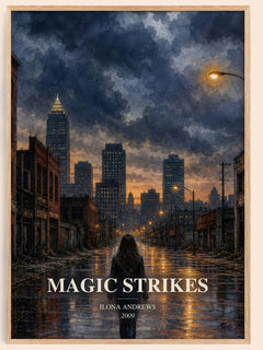 Magic Strikes watercolour book poster by Ilona Andrews – framed literary art print