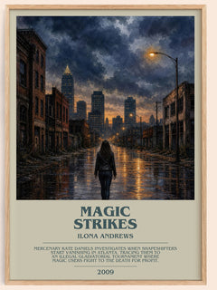 Magic Strikes bookish book poster by Ilona Andrews – framed literary art print
