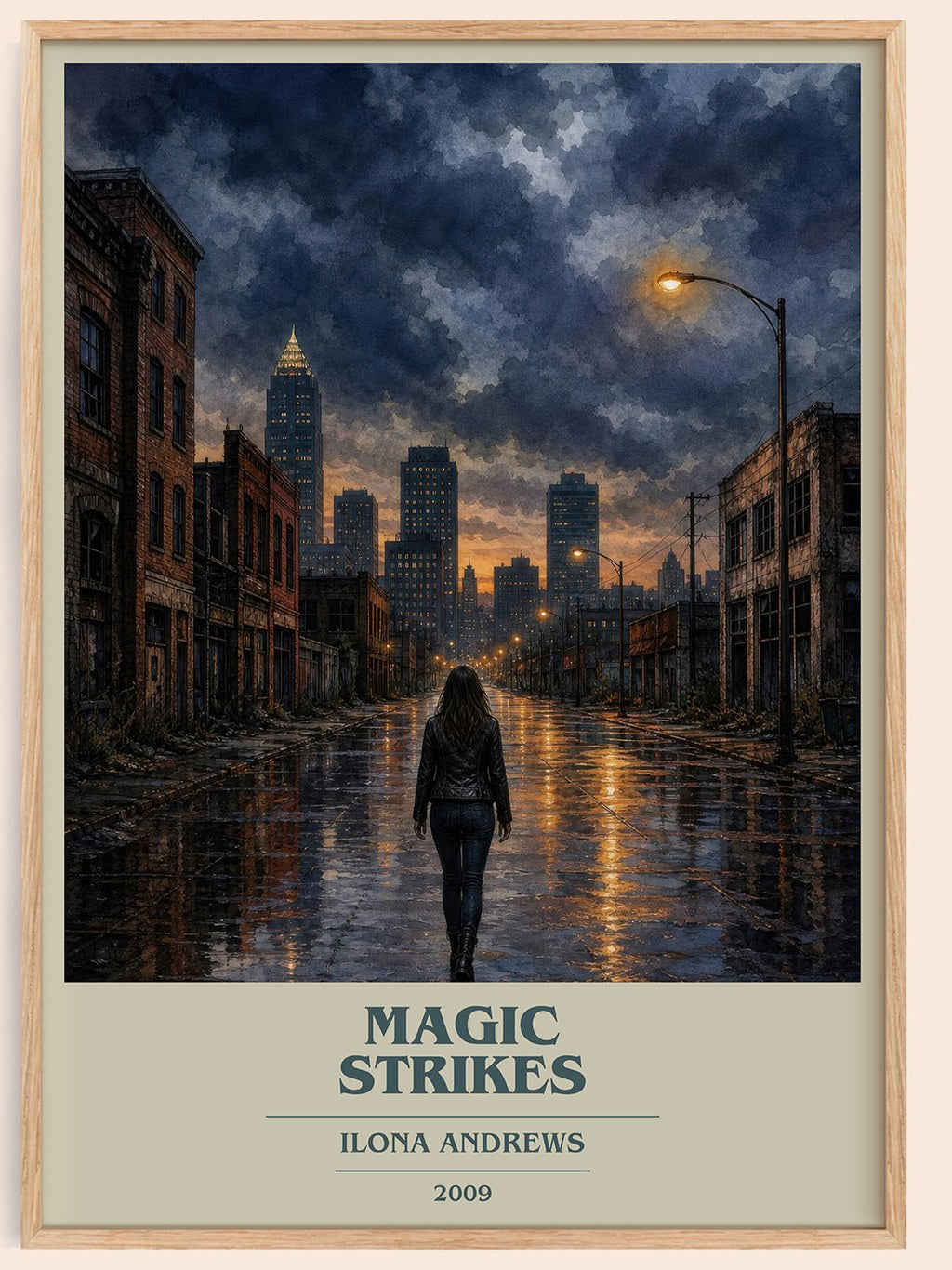 Magic Strikes book cover book poster by Ilona Andrews – framed literary art print