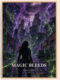 Magic Bleeds watercolour book poster by Ilona Andrews – framed literary art print