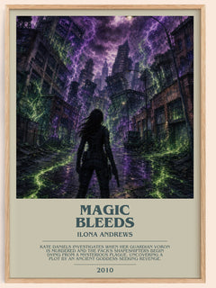 Magic Bleeds bookish book poster by Ilona Andrews – framed literary art print