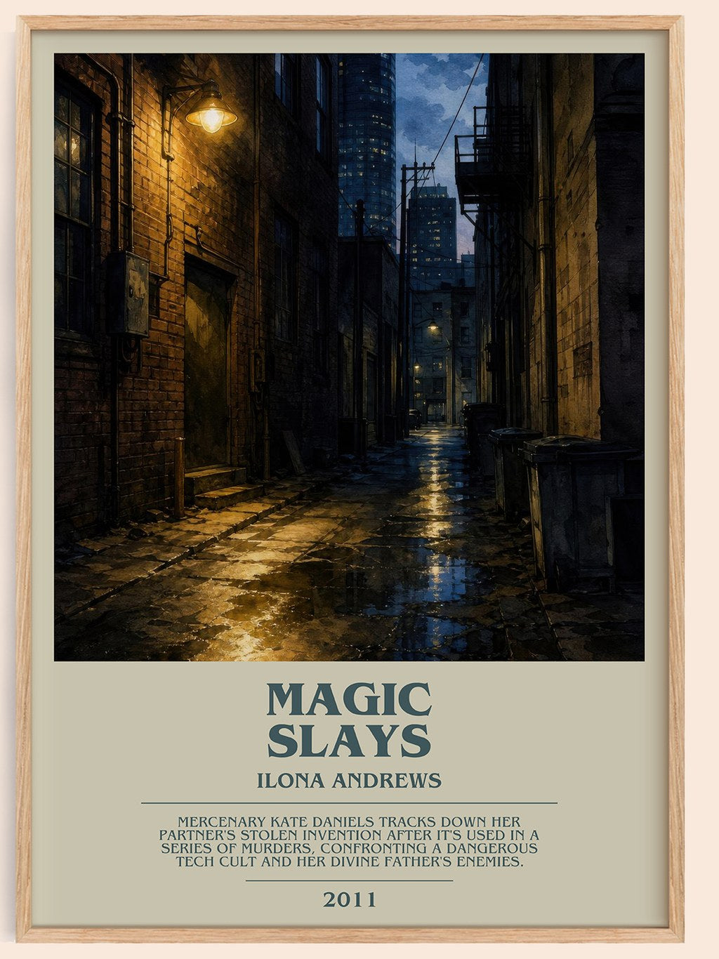 Magic Slays bookish book poster by Ilona Andrews – framed literary art print