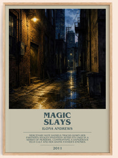 Magic Slays bookish book poster by Ilona Andrews – framed literary art print